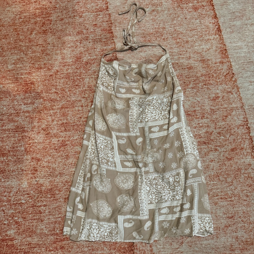 Bandana print halter mini dress